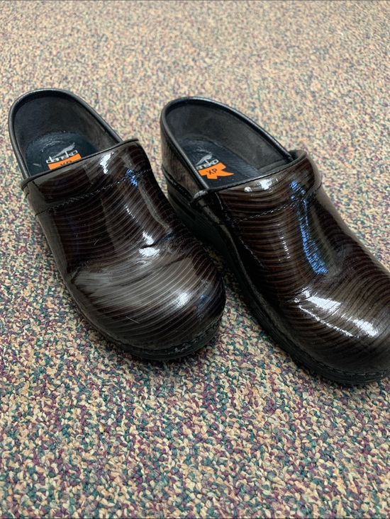 Dansko Shoes - Dansko Women’s XP Professional Stripped Leather Dark Brown Slip Resistant Clogs
